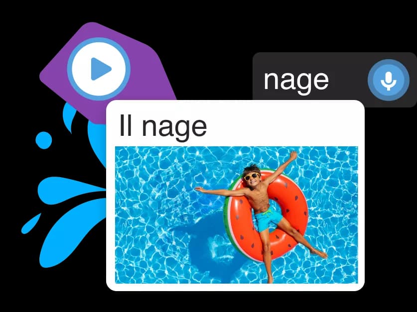 Beispiel einer Rosetta Stone-Anwendungsaktivität, die unser immersives Sprachlerntool zeigt.