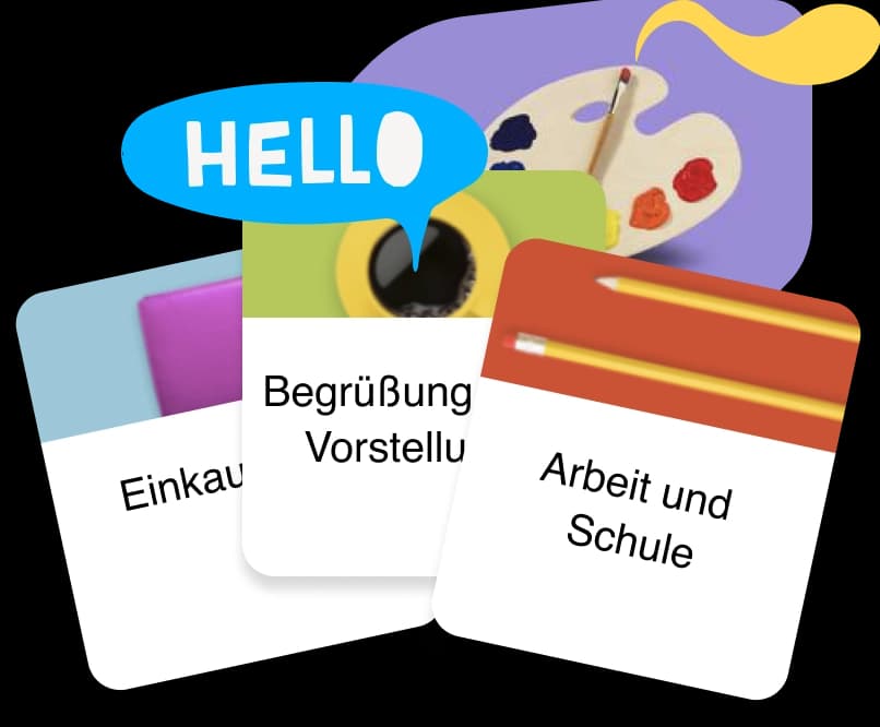 Grafik zur Kategorieauswahl von Rosetta Stone.